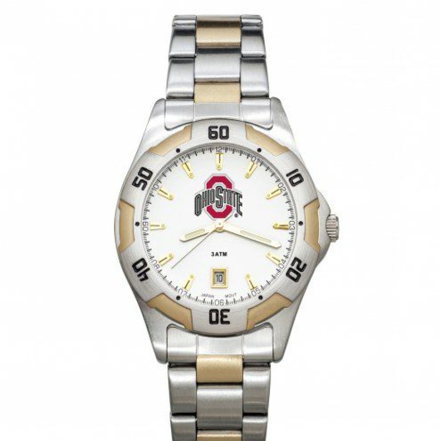 Watches & Jewelry * | Discount Ohio State Buckeyes Men'S All-Pro Two-Tone Watch