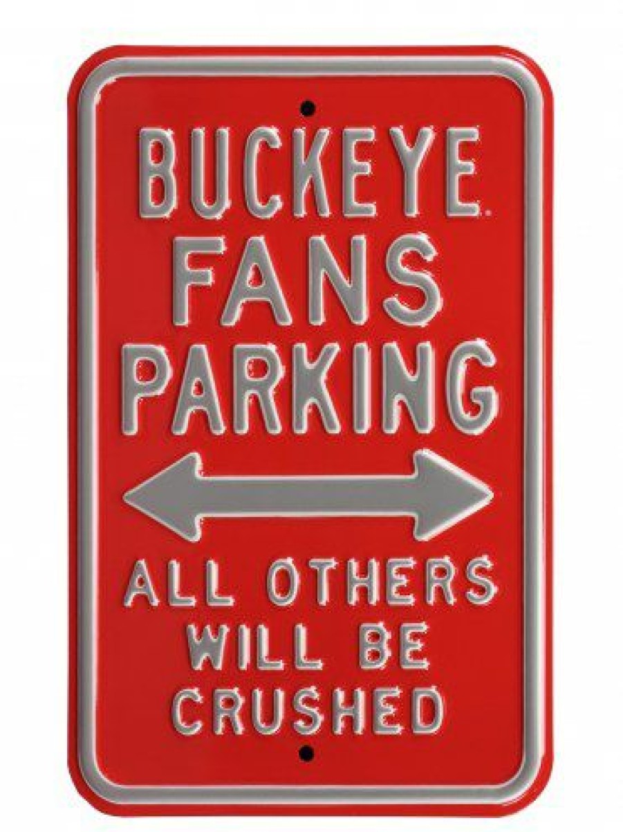 Home & Office Decor * | Discount Ohio State Buckeyes Ncaa Embossed Parking Sign