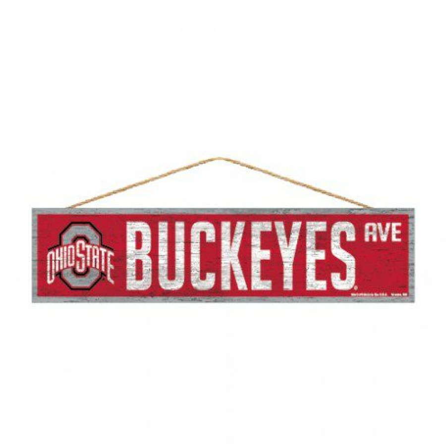 Home & Office Decor * | Discount Ohio State Buckeyes Wood Avenue Sign