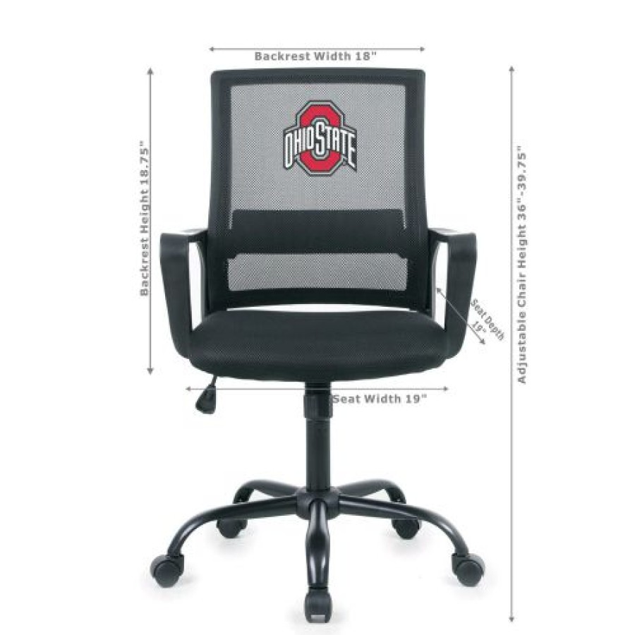 Home & Office Decor * | Discount Ohio State Buckeyes Mesh Back Office Chair