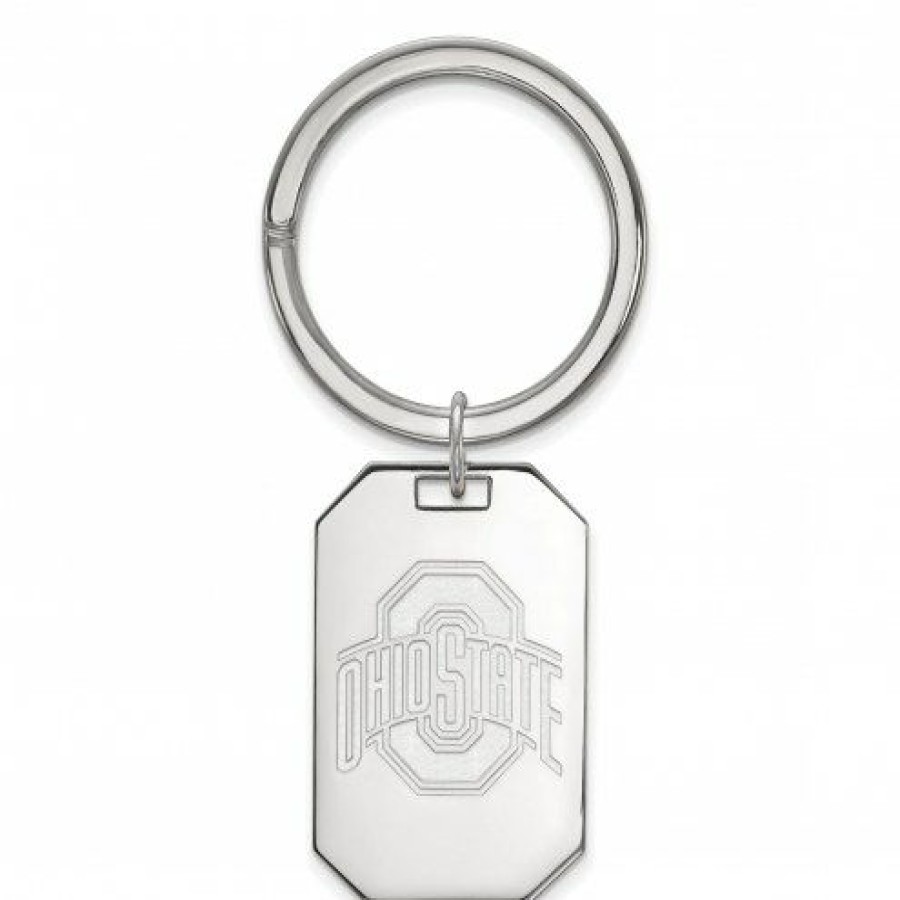 Accessories * | Discount Ohio State Buckeyes Sterling Silver Key Chain