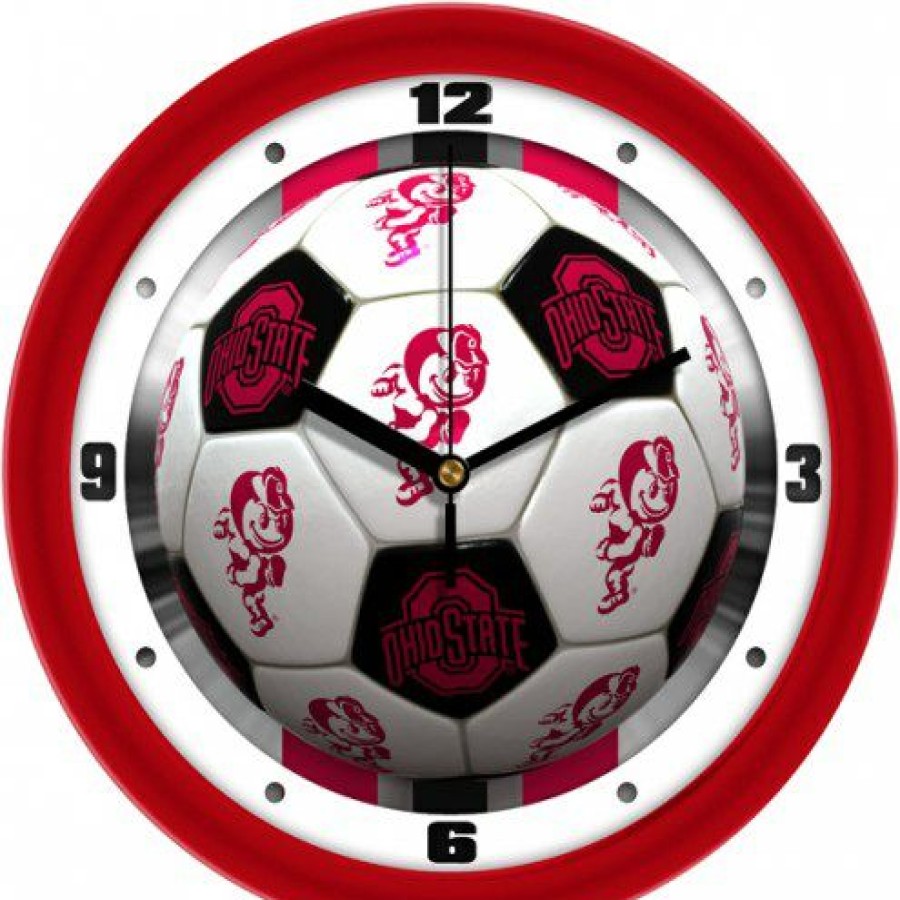 Home & Office Decor * | Discount Ohio State Buckeyes Soccer Wall Clock