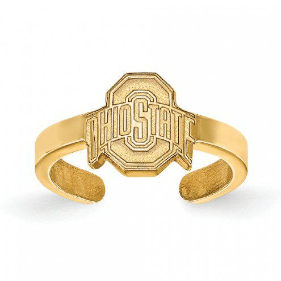 Watches & Jewelry * | Discount Ohio State Buckeyes Sterling Silver Gold Plated Toe Ring