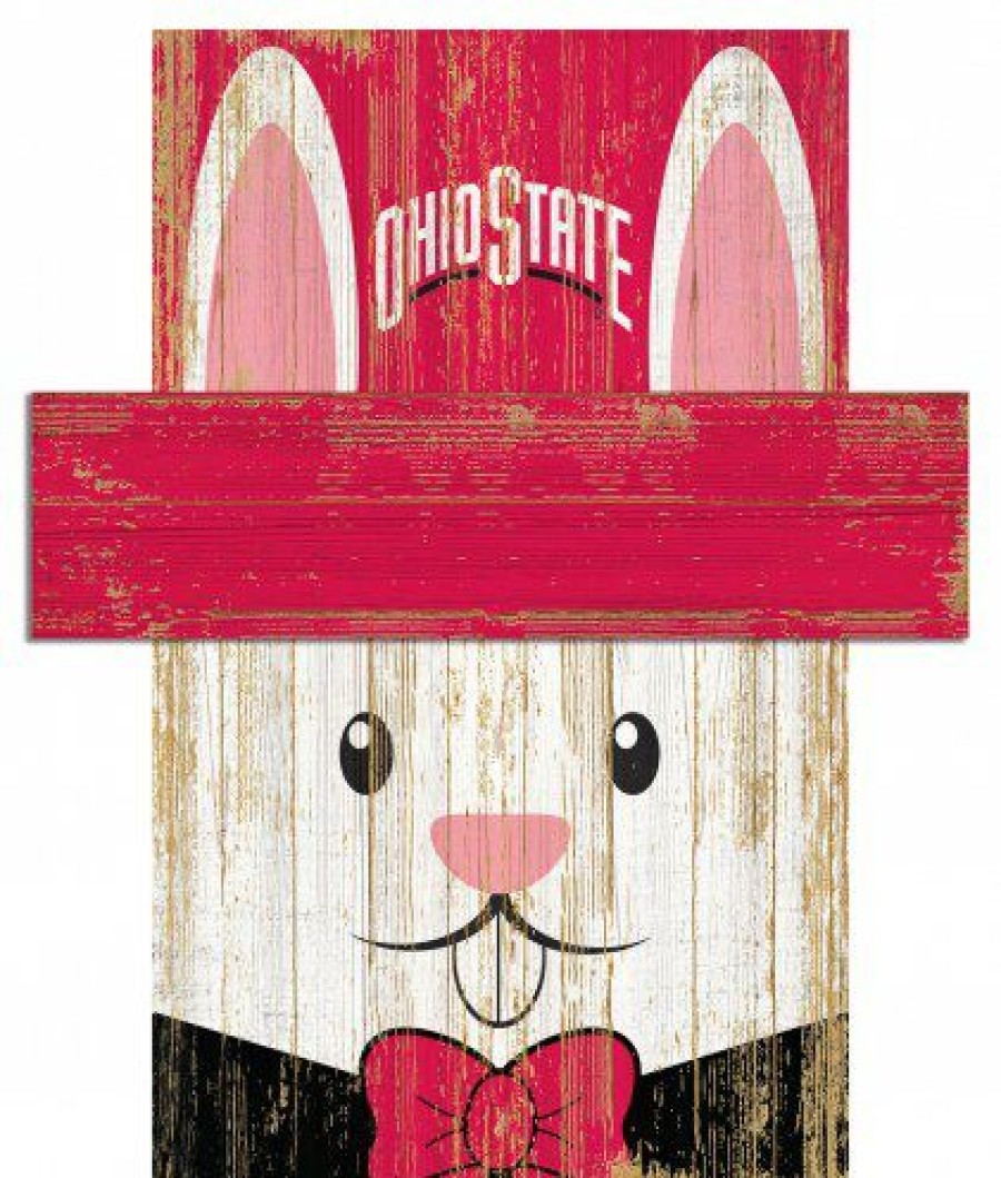 Home & Office Decor * | Discount Ohio State Buckeyes 6 X 5 Easter Bunny Head