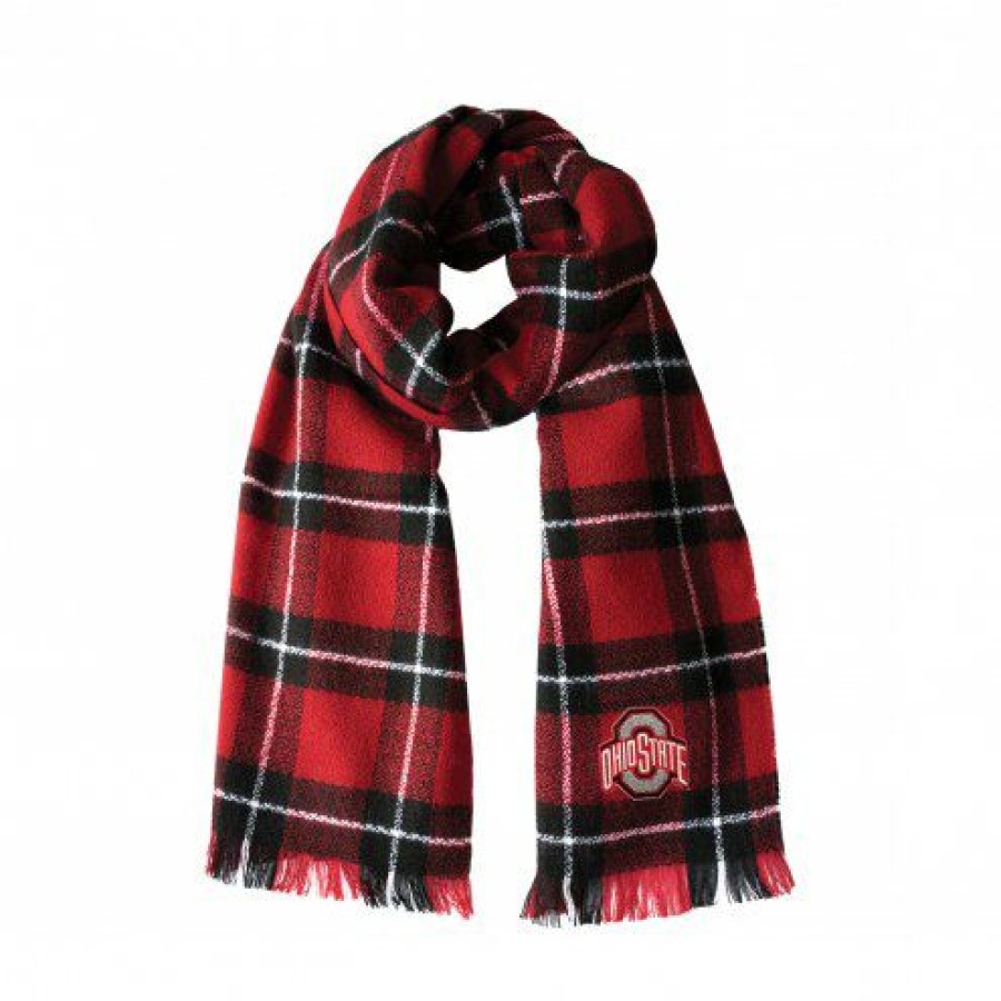 Tailgating & Stadium Gear * | Discount Ohio State Buckeyes Plaid Blanket Scarf