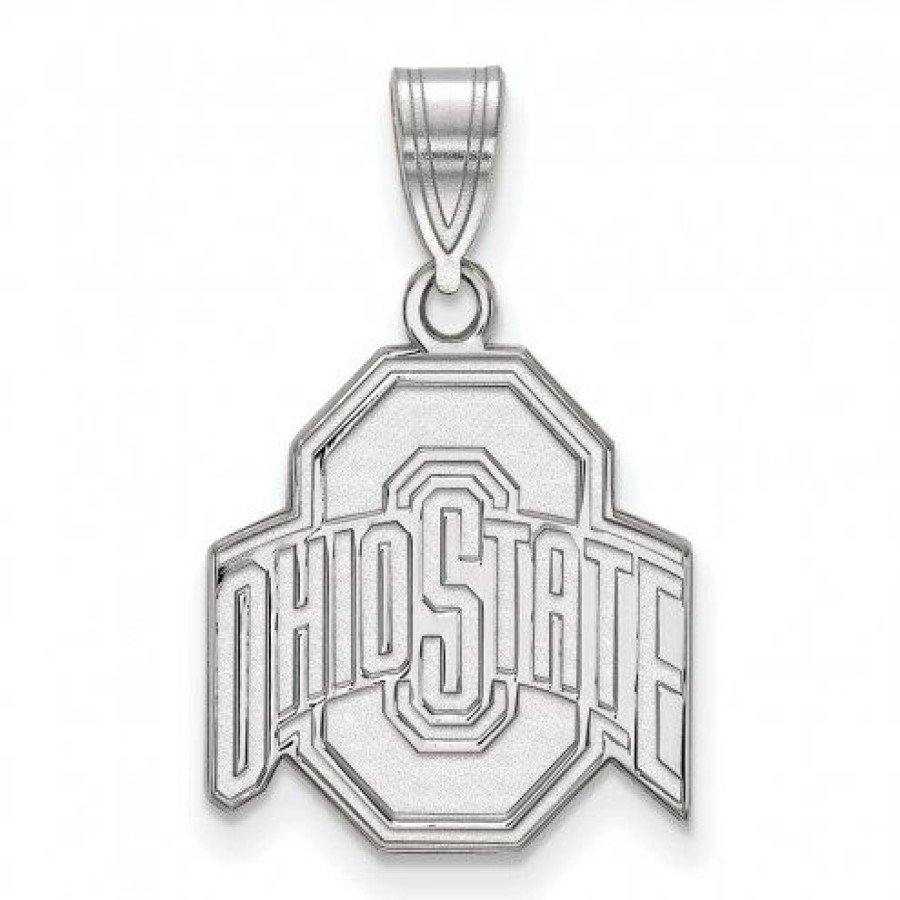 Watches & Jewelry * | Discount Ohio State Buckeyes Sterling Silver Medium Pendant