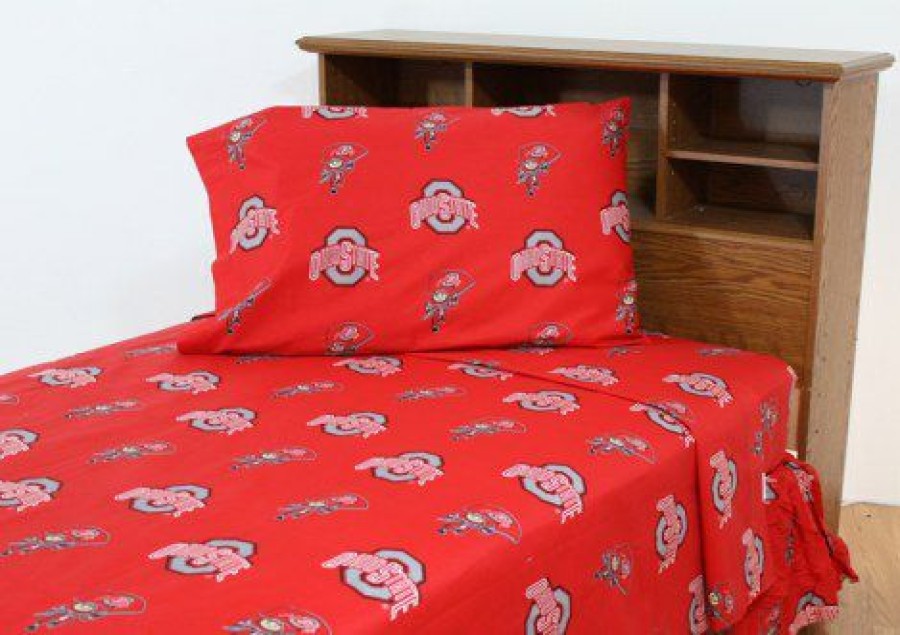 Bed & Bath * | Discount Ohio State Buckeyes Dark Bed Sheets