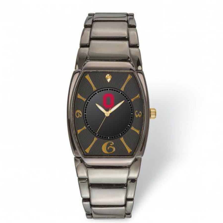 Watches & Jewelry * | Discount Ohio State Buckeyes Executive Black Plated Watch