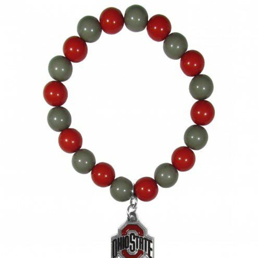 Watches & Jewelry * | Discount Ohio State Buckeyes Fan Bead Bracelet