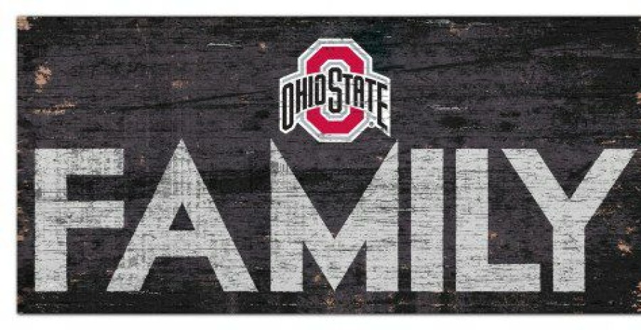 Home & Office Decor * | Discount Ohio State Buckeyes 6 X 12 Family Sign