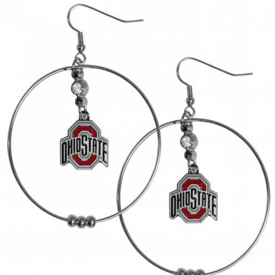 Watches & Jewelry * | Discount Ohio State Buckeyes 2 Hoop Earrings