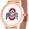 Watches & Jewelry * | Discount Ohio State Buckeyes Rose Mesh Statement Watch