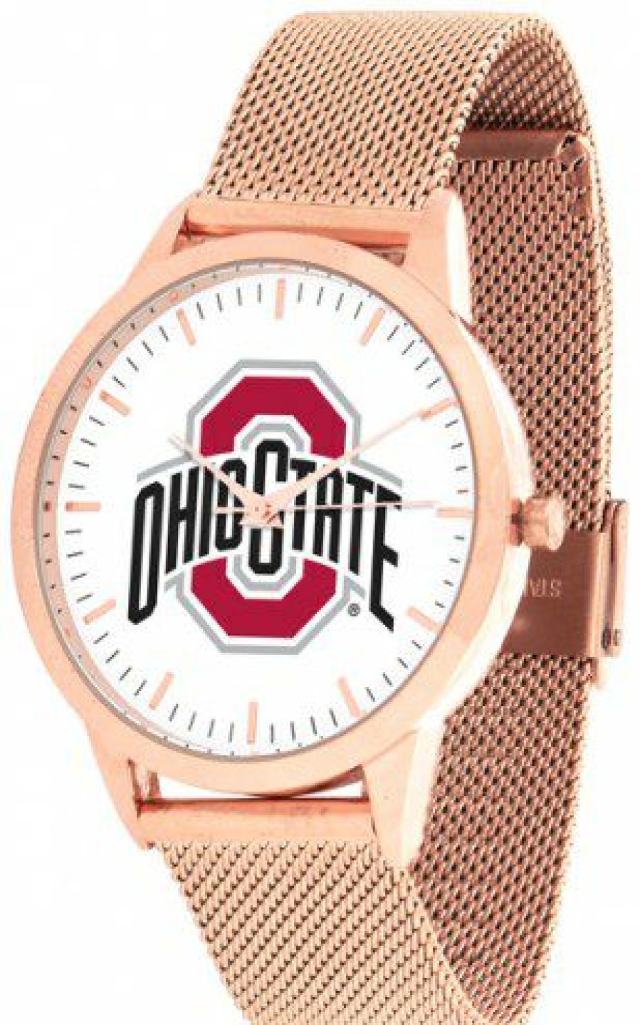 Watches & Jewelry * | Discount Ohio State Buckeyes Rose Mesh Statement Watch