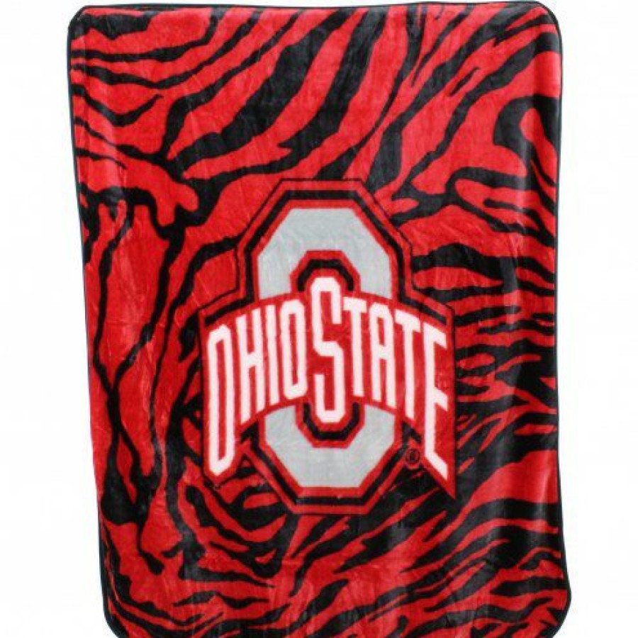 Bed & Bath * | Discount Ohio State Buckeyes Raschel Throw Blanket