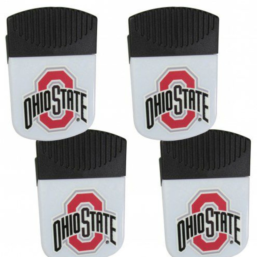 Kitchen & Bar Accessories * | Discount Ohio State Buckeyes 4 Pack Chip Clip Magnet With Bottle Opener