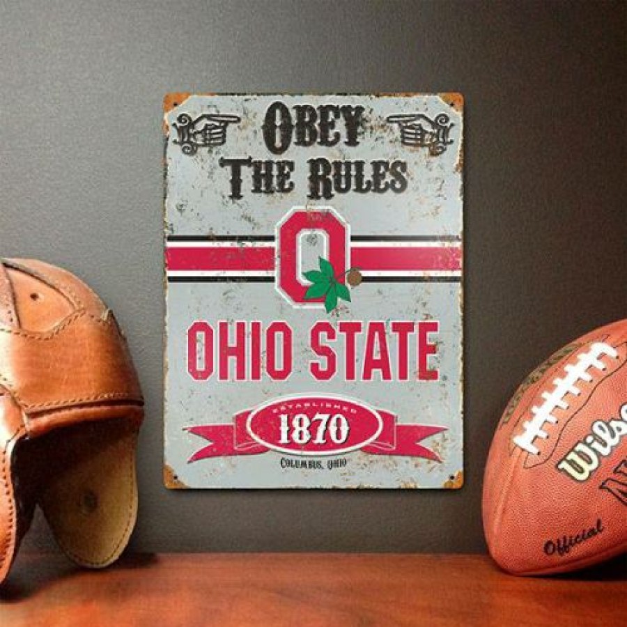 Home & Office Decor * | Discount Ohio State Buckeyes Vintage Metal Sign