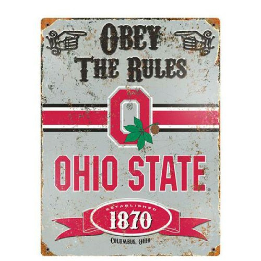 Home & Office Decor * | Discount Ohio State Buckeyes Vintage Metal Sign