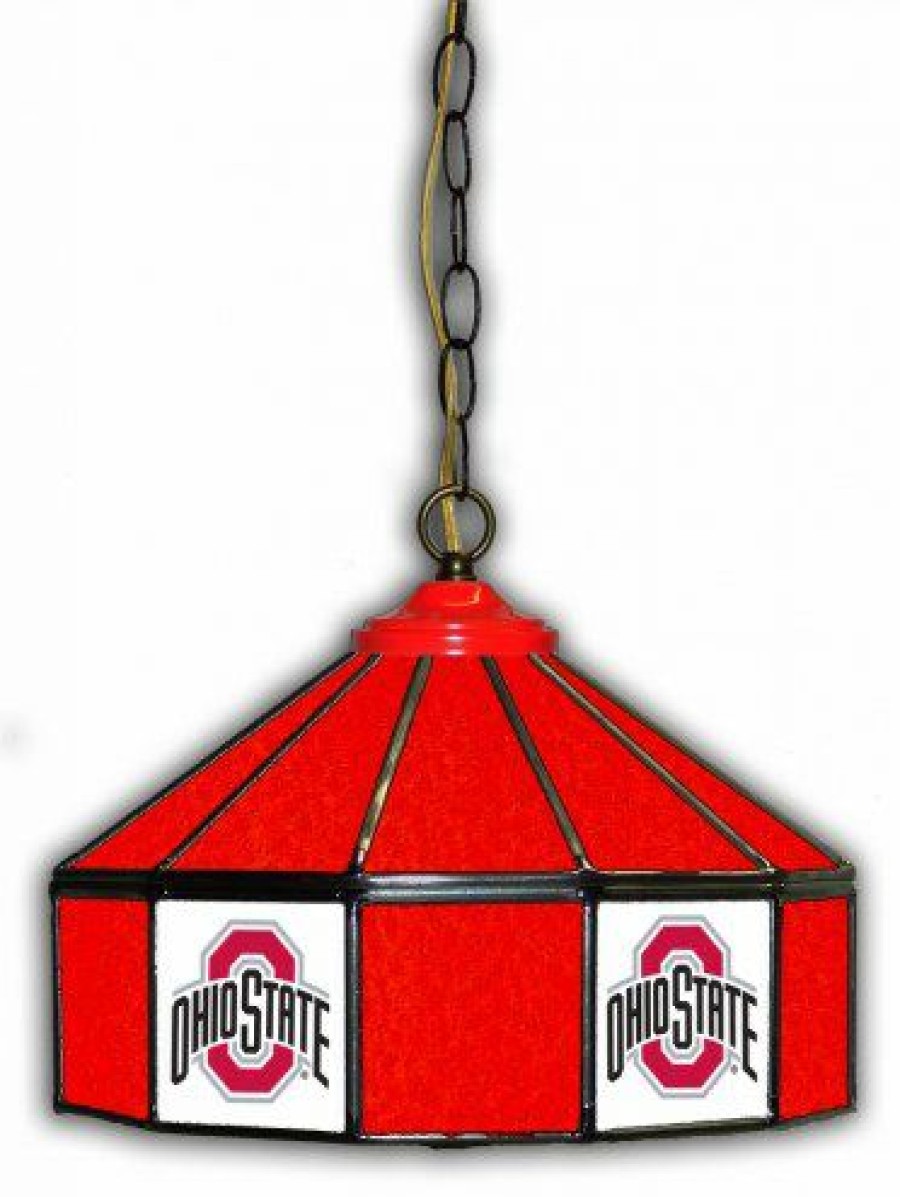 Game Room & Fan Cave * | Discount Ohio State Buckeyes 14 Glass Pub Lamp