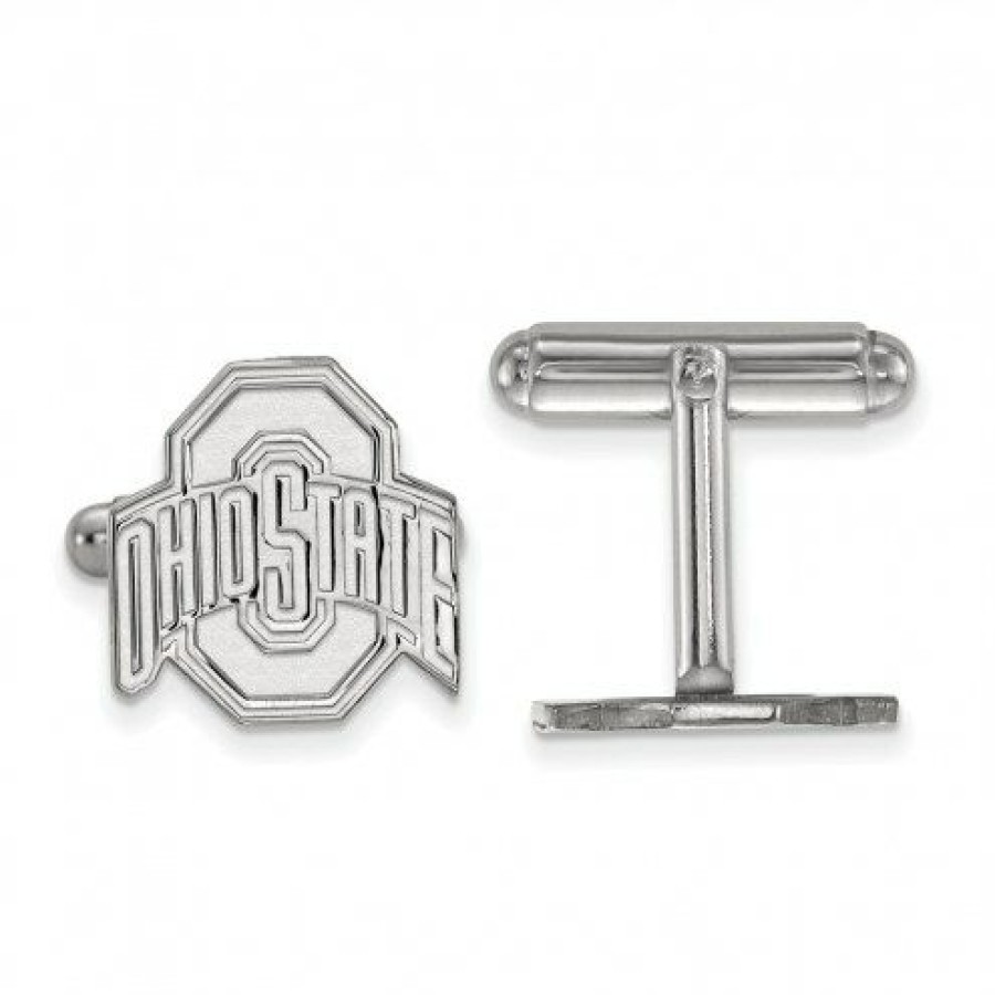 Watches & Jewelry * | Discount Ohio State Buckeyes Sterling Silver Cuff Links