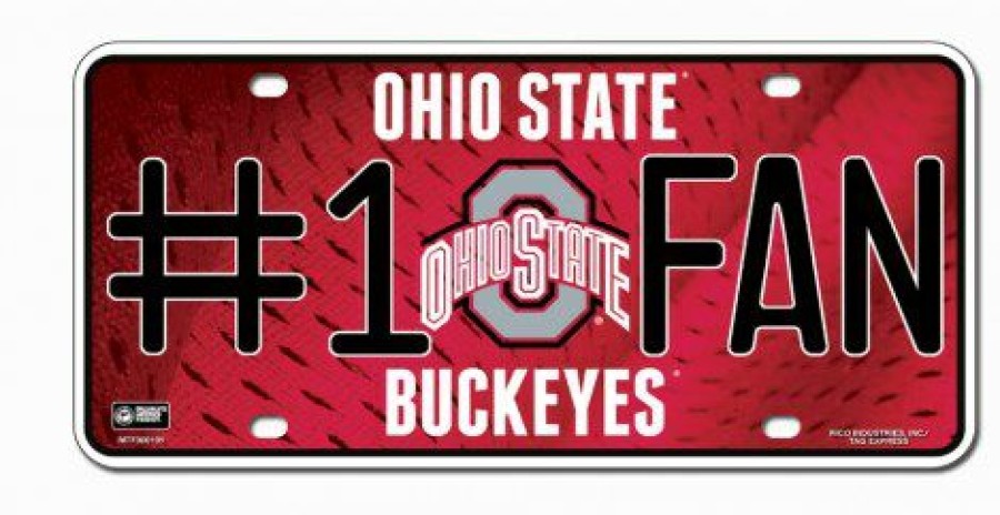 Car Accessories * | Discount Ohio State Buckeyes #1 Fan License Plate