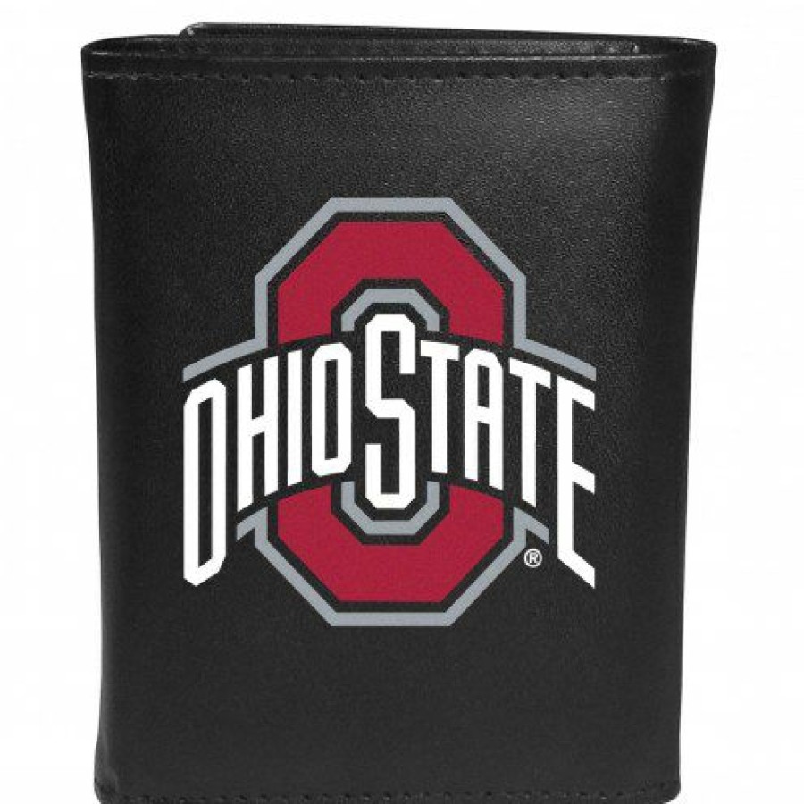 Accessories * | Discount Ohio State Buckeyes Large Logo Tri-Fold Wallet