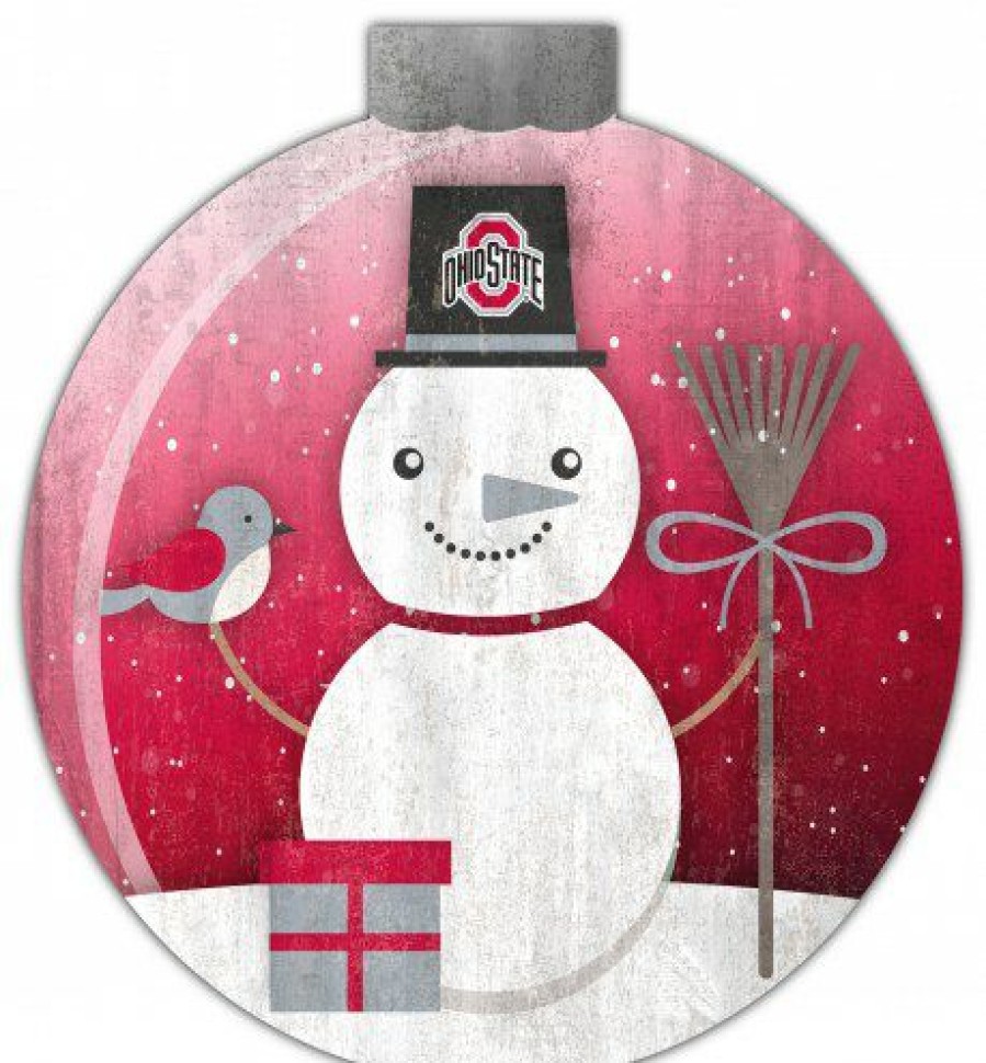 Home & Office Decor * | Discount Ohio State Buckeyes 12 Snow Globe Wall Art