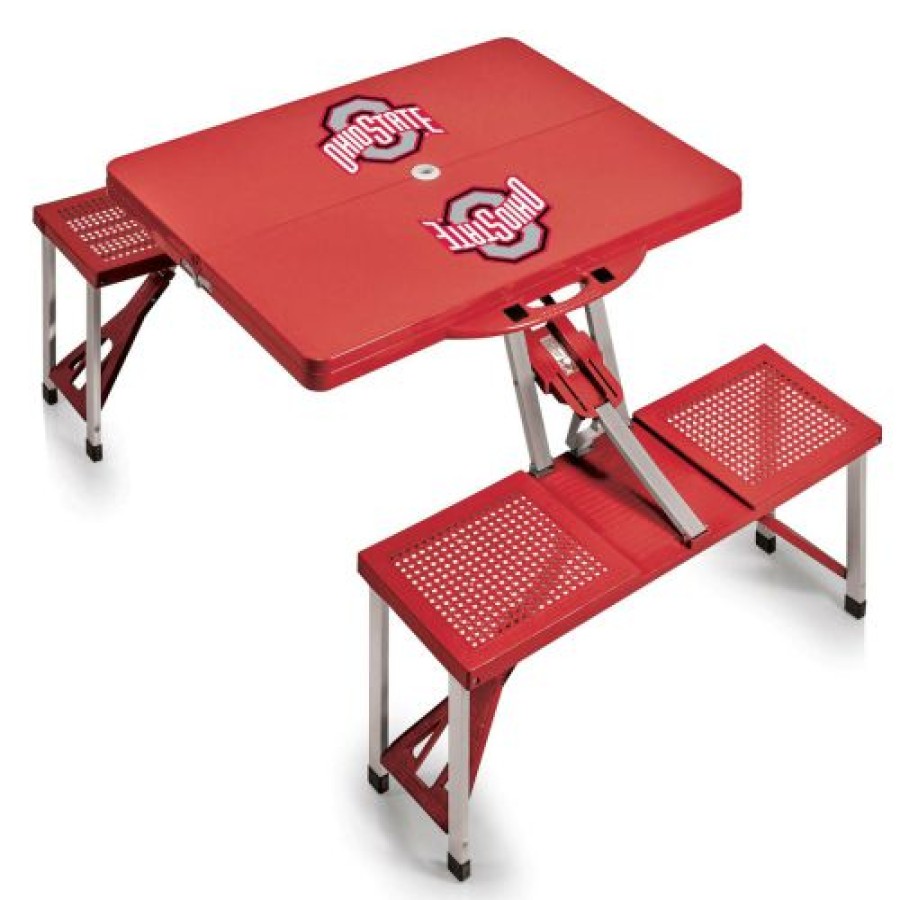 Tailgating & Stadium Gear * | Discount Ohio State Buckeyes Red Sports Folding Picnic Table