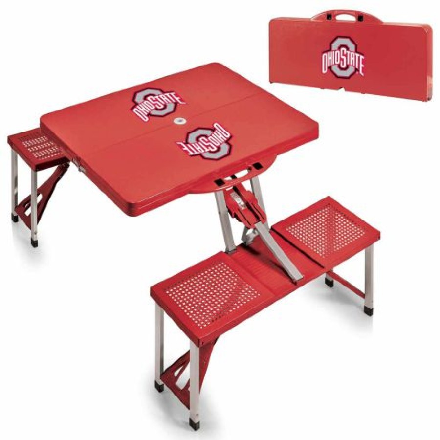 Tailgating & Stadium Gear * | Discount Ohio State Buckeyes Red Sports Folding Picnic Table