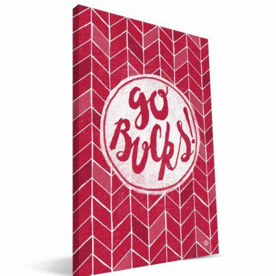 Home & Office Decor * | Discount Ohio State Buckeyes 8 X 12 Geometric Canvas Print