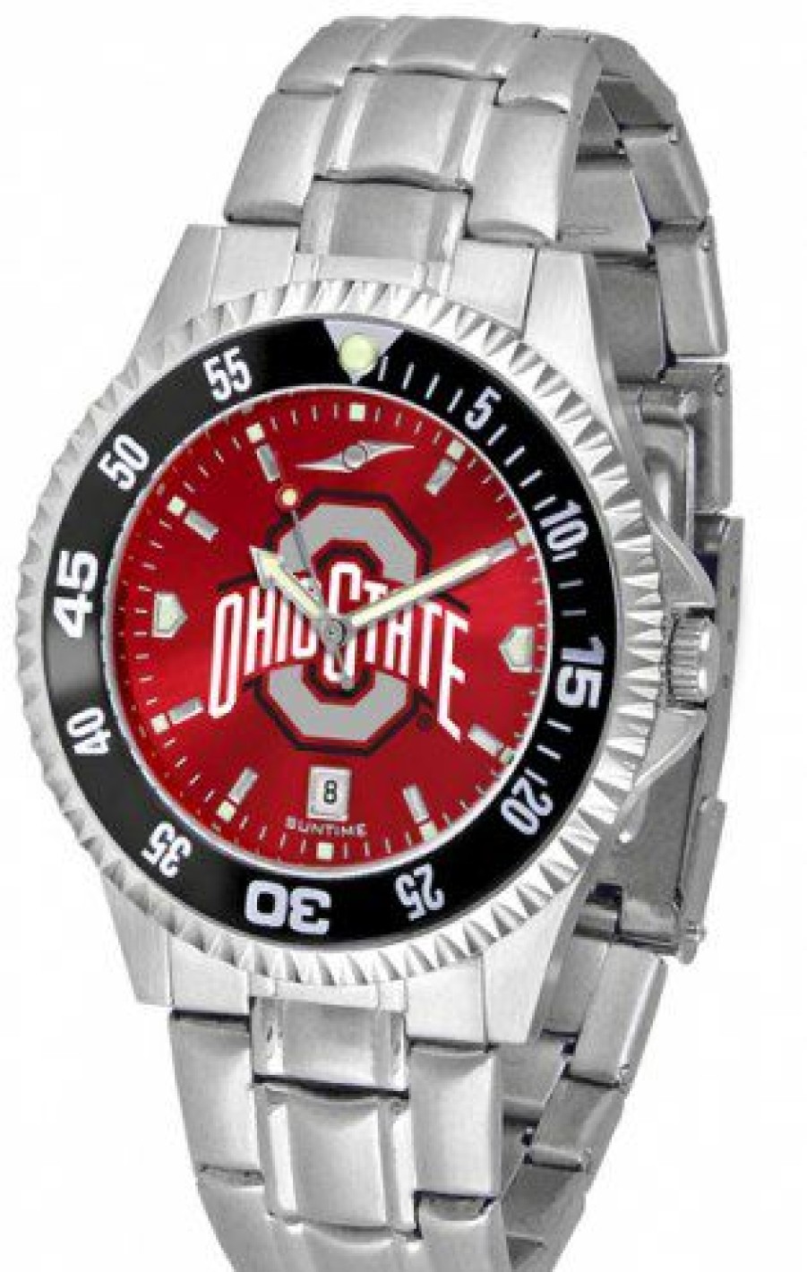 Watches & Jewelry * | Discount Ohio State Buckeyes Competitor Steel Anochrome Color Bezel Men'S Watch