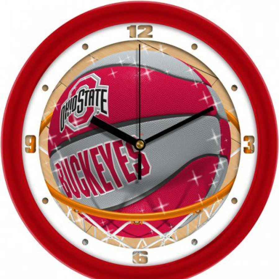 Home & Office Decor * | Discount Ohio State Buckeyes Slam Dunk Wall Clock