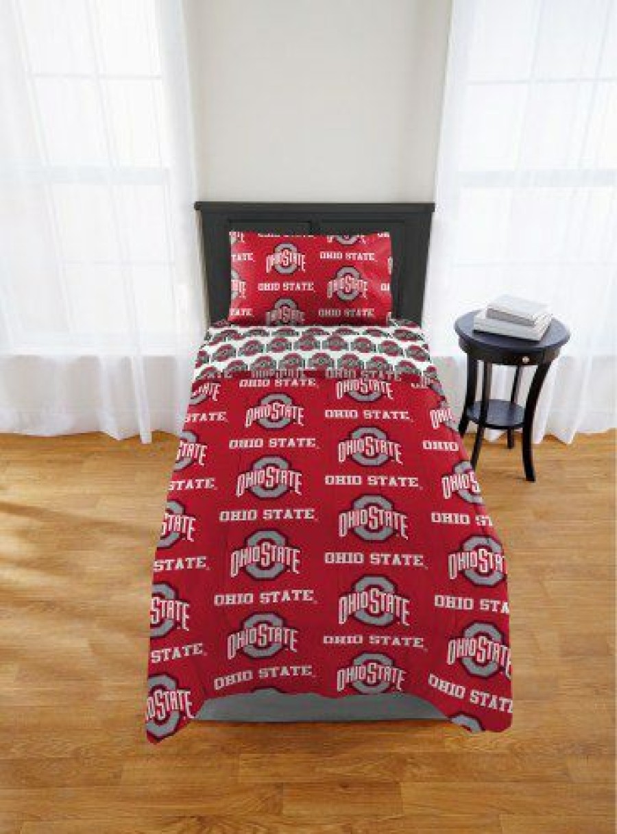 Bed & Bath * | Discount Ohio State Buckeyes Rotary Twin Bed In A Bag Set