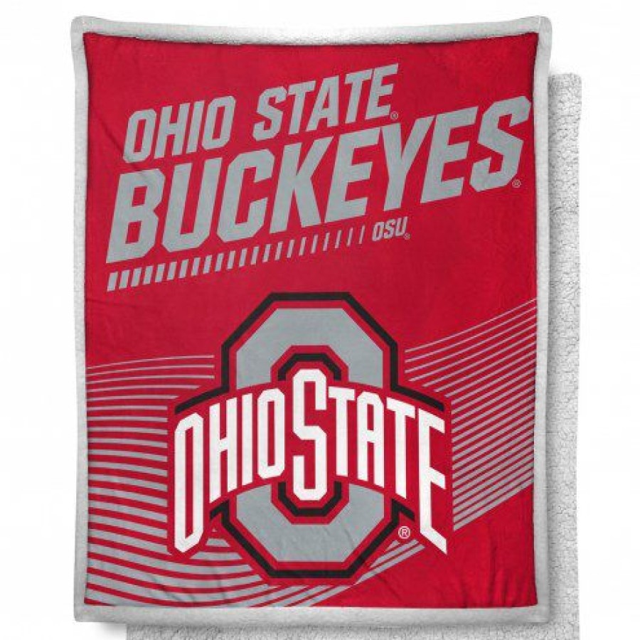 Bed & Bath * | Discount Ohio State Buckeyes New School Mink Sherpa Throw Blanket