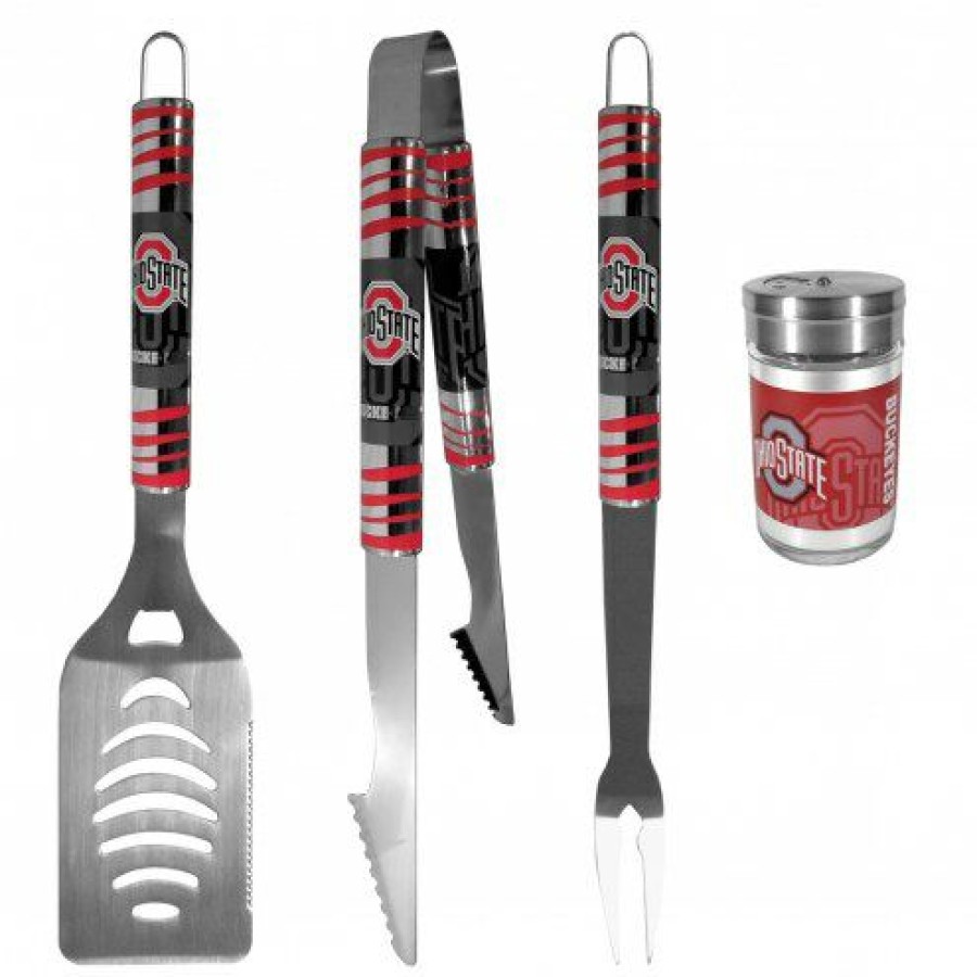 Tailgating & Stadium Gear * | Discount Ohio State Buckeyes 3 Piece Tailgater Bbq Set And Season Shaker