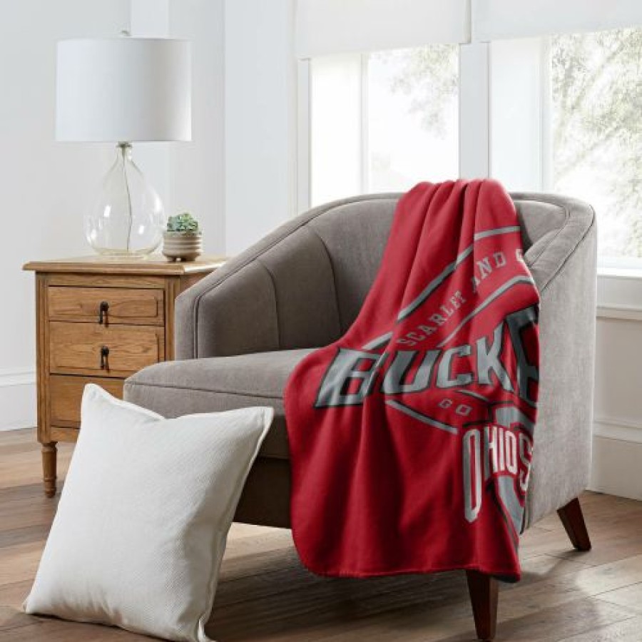 Bed & Bath * | Discount Ohio State Buckeyes Campaign Fleece Throw Blanket