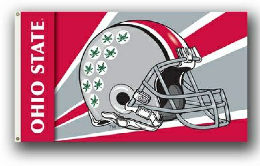 Tailgating & Stadium Gear * | Discount Ohio State Buckeyes Premium Helmet 3 X 5 Flag