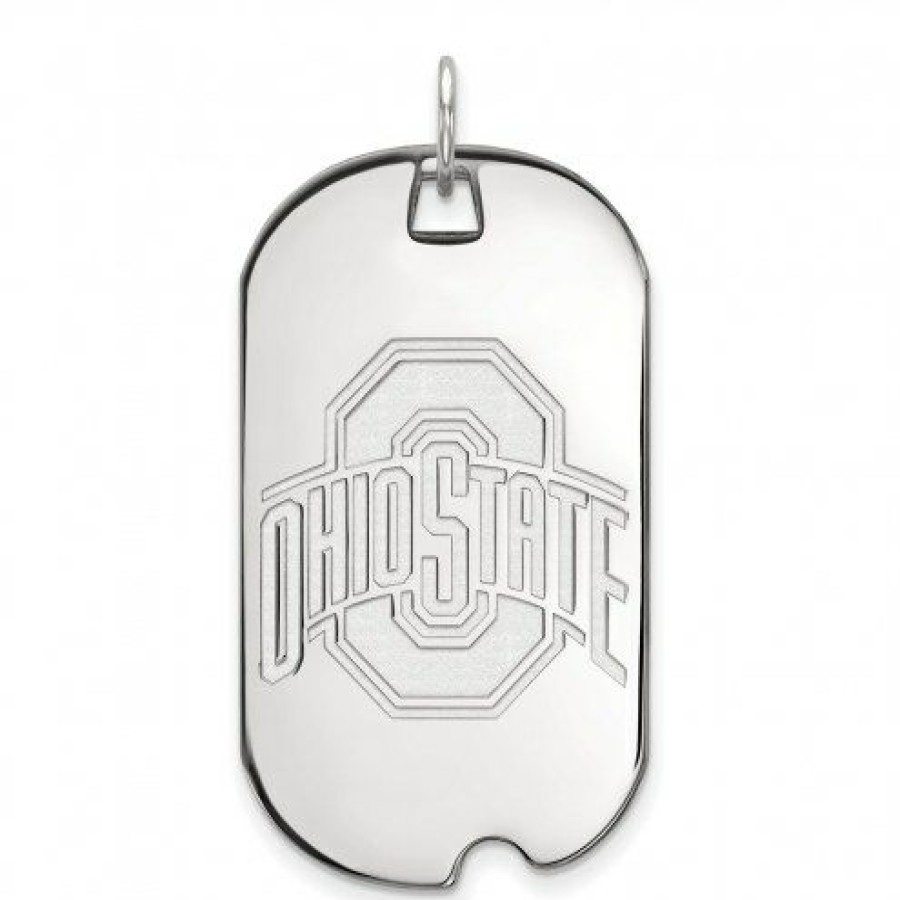 Watches & Jewelry * | Discount Ohio State Buckeyes Sterling Silver Large Dog Tag