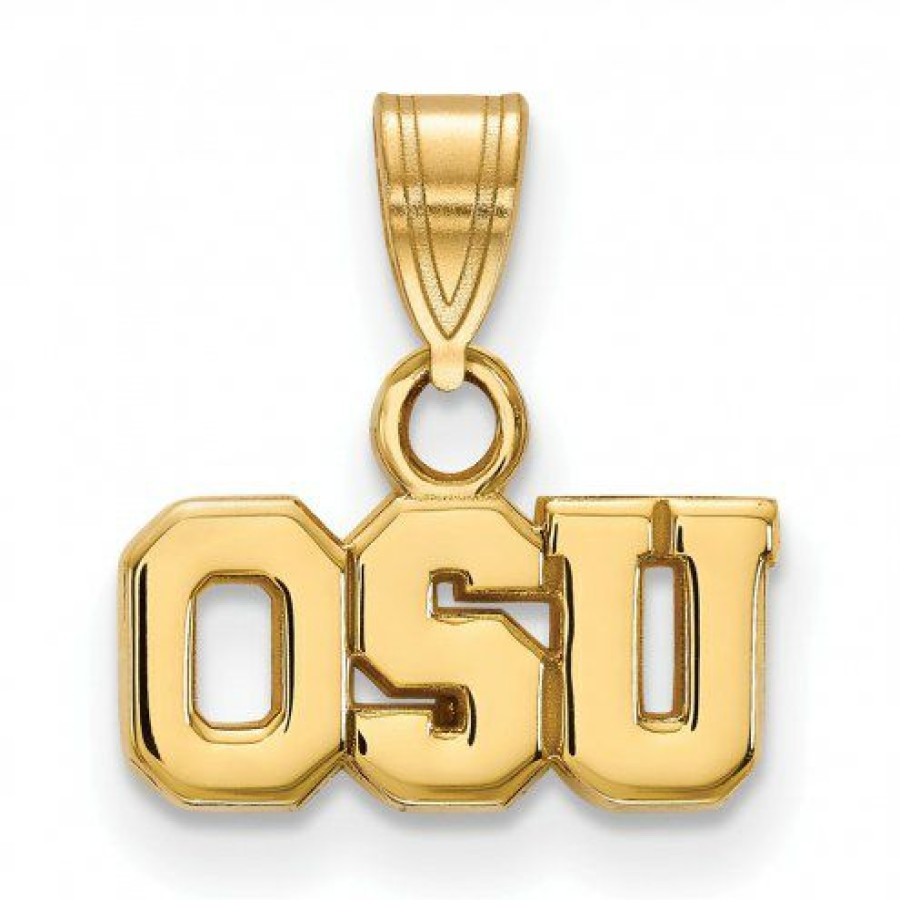 Watches & Jewelry * | Discount Ohio State Buckeyes Sterling Silver Gold Plated Small Pendant