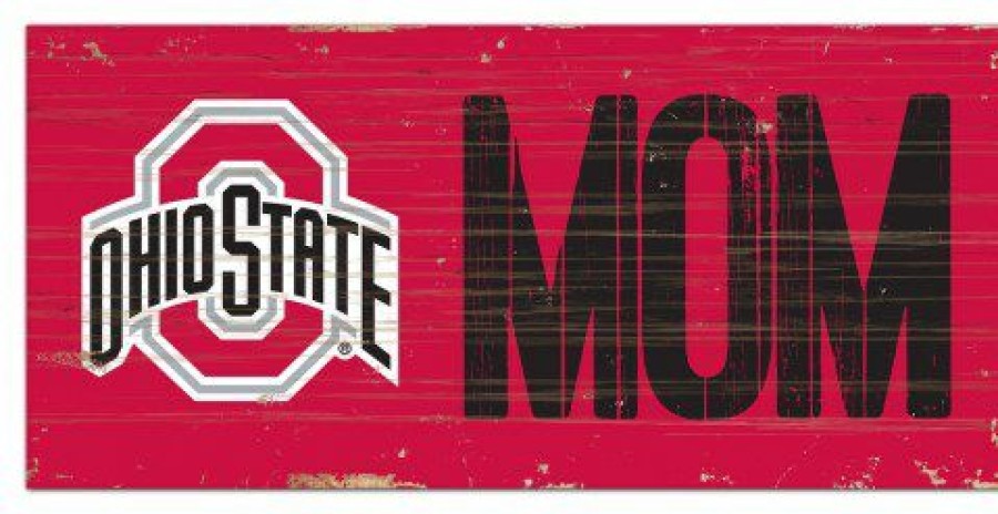 Home & Office Decor * | Discount Ohio State Buckeyes 6 X 12 Mom Sign