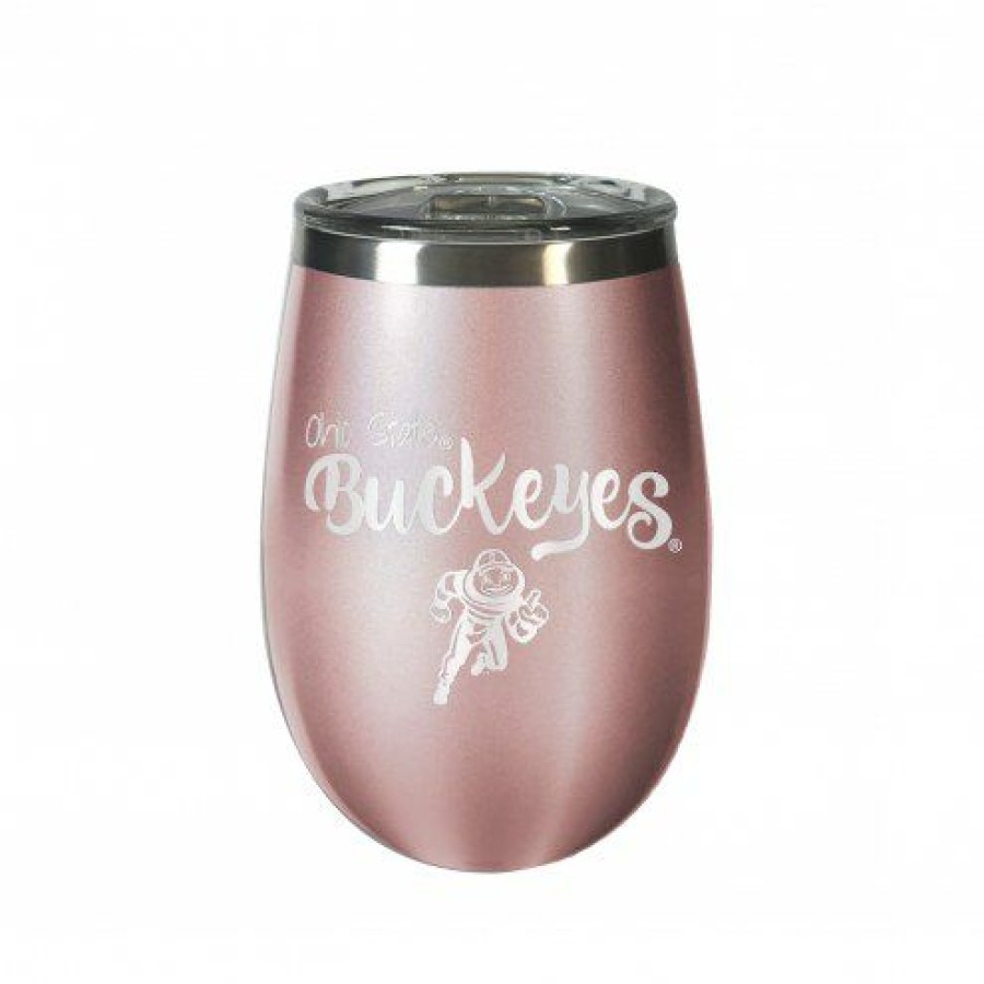 Kitchen & Bar Accessories * | Discount Ohio State Buckeyes 10 Oz. Rose Gold Blush Wine Tumbler