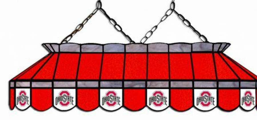 Game Room & Fan Cave * | Discount Ohio State Buckeyes 40 Stained Glass Pool Table Light