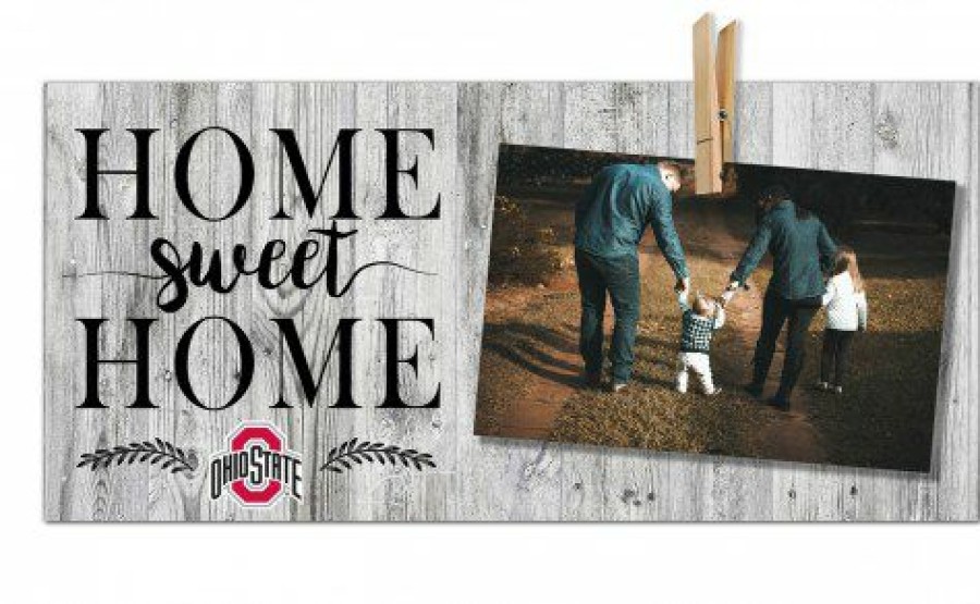 Home & Office Decor * | Discount Ohio State Buckeyes Home Sweet Home Clothespin Frame