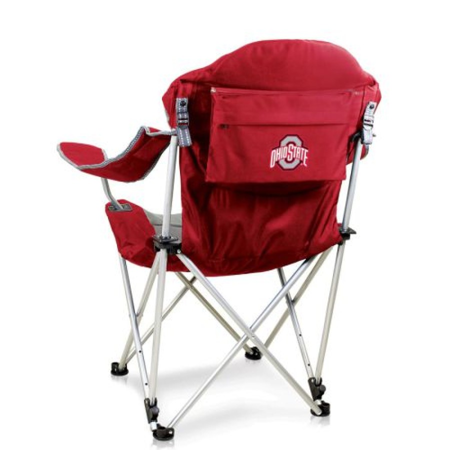 Tailgating & Stadium Gear * | Discount Ohio State Buckeyes Red Reclining Camp Chair