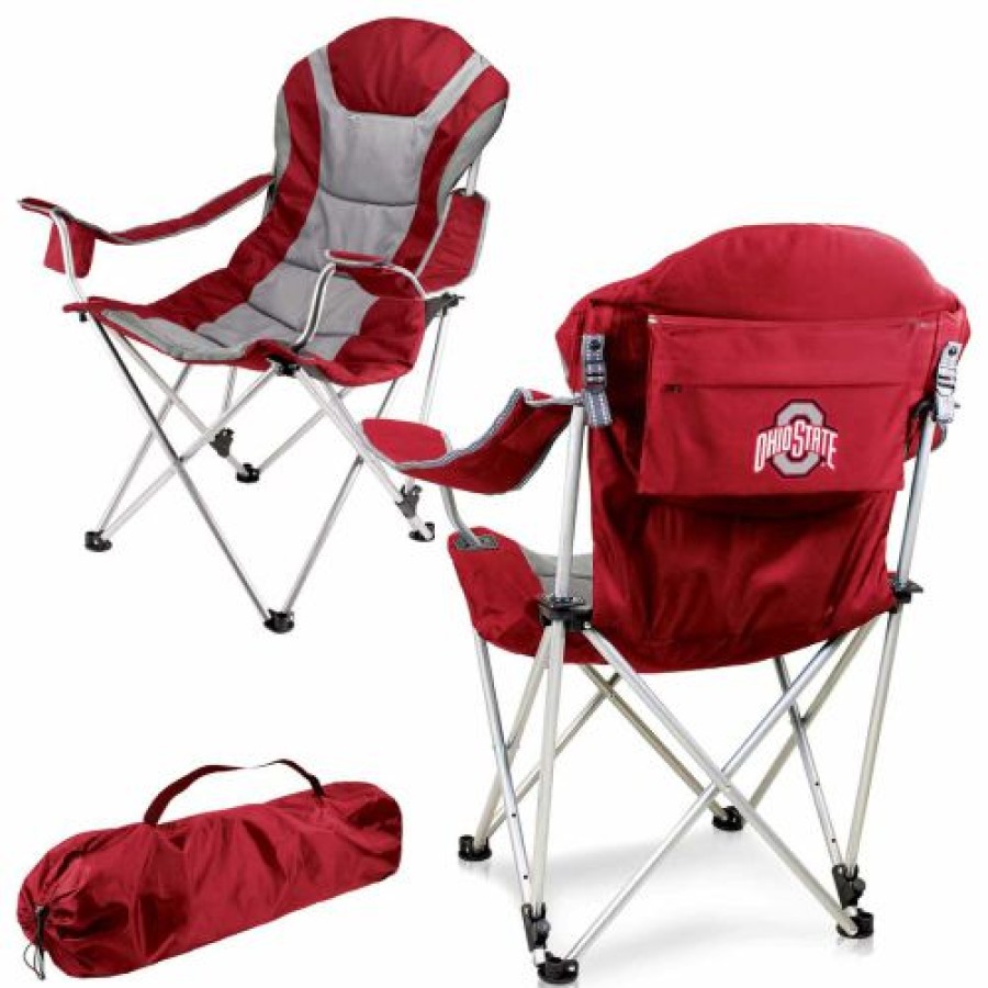 Tailgating & Stadium Gear * | Discount Ohio State Buckeyes Red Reclining Camp Chair