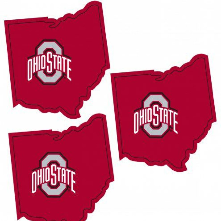 Car Accessories * | Discount Ohio State Buckeyes Home State Decal 3 Pack