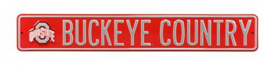 Home & Office Decor * | Discount Ohio State 'Buckeye Nation' Ncaa Embossed Street Sign