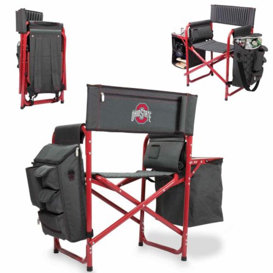 Tailgating & Stadium Gear * | Discount Ohio State Buckeyes Gray/Red Fusion Folding Chair