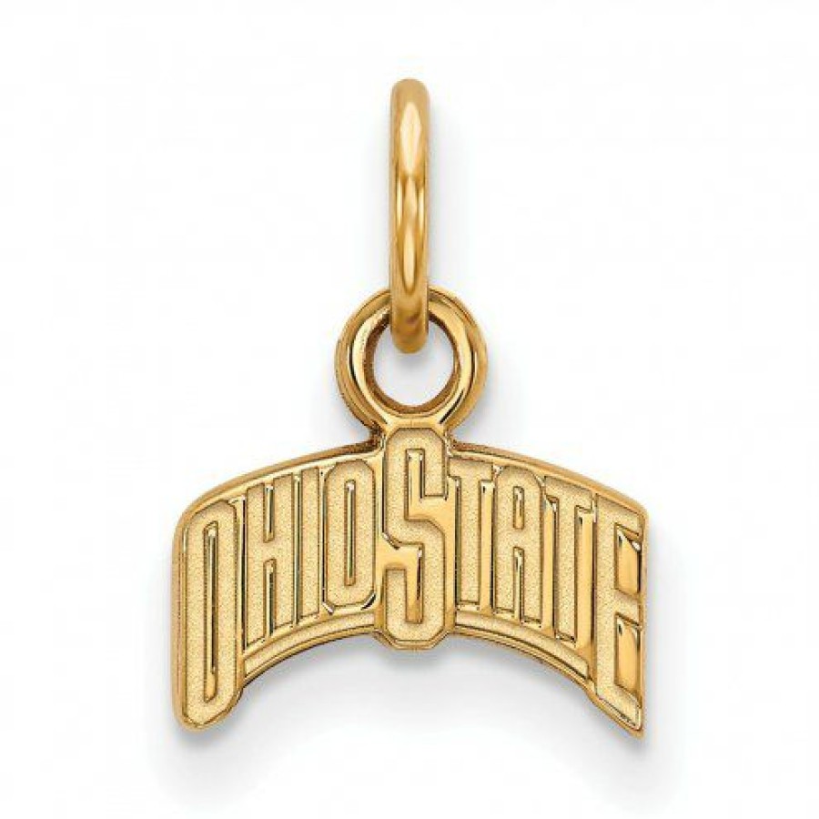 Watches & Jewelry * | Discount Ohio State Buckeyes Sterling Silver Gold Plated Extra Small Pendant