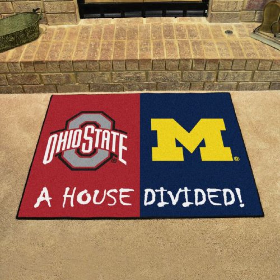 Home & Office Decor * | Discount Ohio State Buckeyes/Michigan Wolverines House Divided Mat