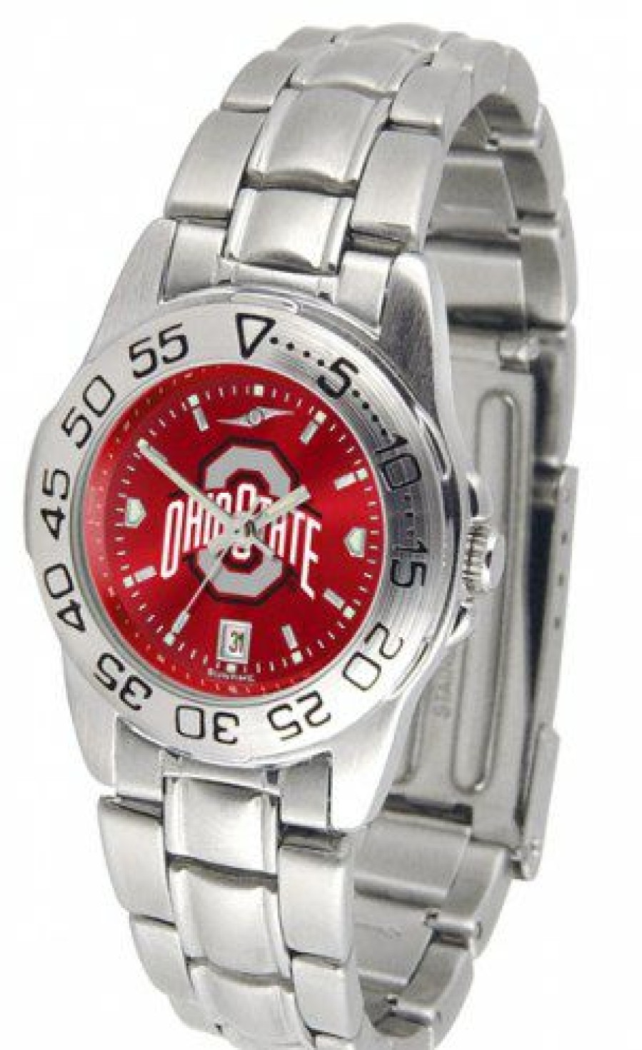 Watches & Jewelry * | Discount Ohio State Buckeyes Sport Steel Anochrome Women'S Watch